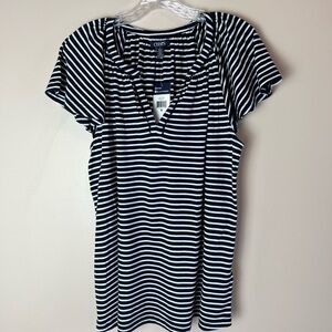 Chap’s Navy and White Striped Top